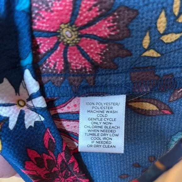 Loft Wildflower Chinoiserie Floral Blue Blouse Large Petite - Picture 5 of 10